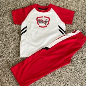 Puma 3T Red, Black, & White sporty outfit